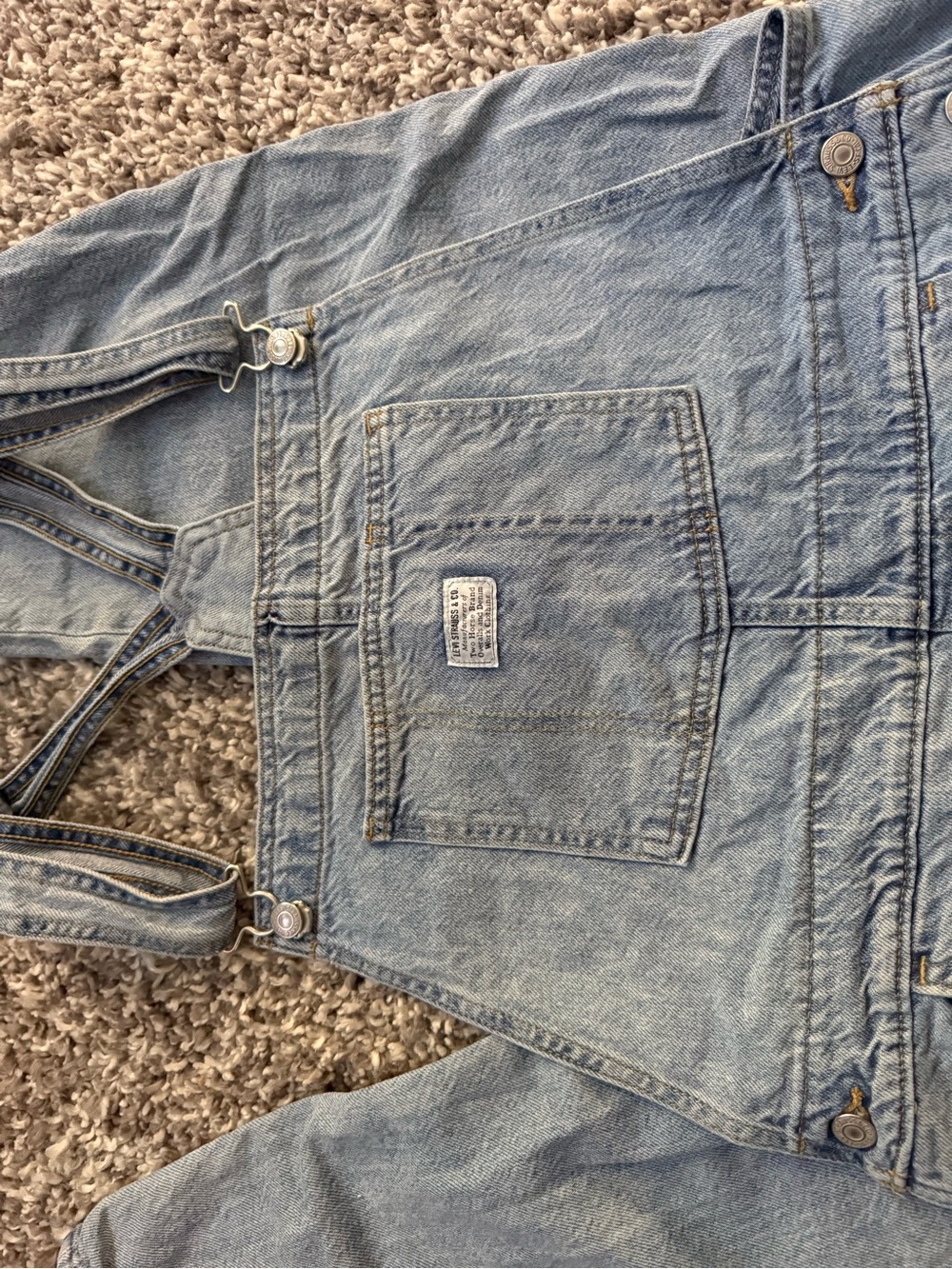 Light Blue womans distressed Denim Overalls - Classic Workwear